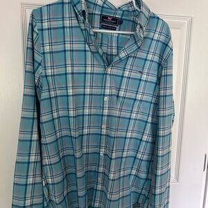 Vineyard Vines Blue and Pink Casual Button Down Shirt